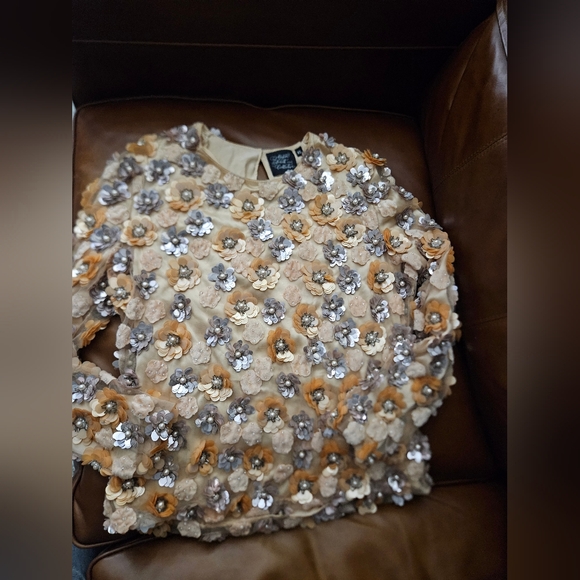 Allison Brett Collective Floral Embellished Sweater Size XL